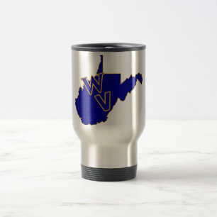 West Virginia Pride Blue und Gold Reisebecher