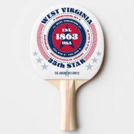 West Virginia Pride Circular Typografy Monogram Tischtennis Schläger