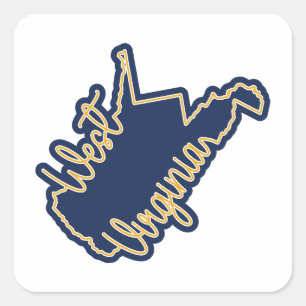 West Virginia Pride Quadratischer Aufkleber