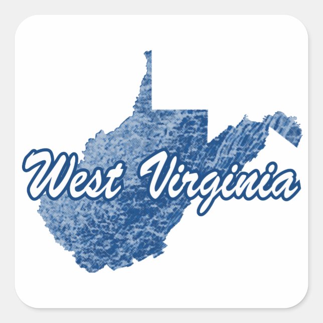 West Virginia Quadratischer Aufkleber (Vorderseite)