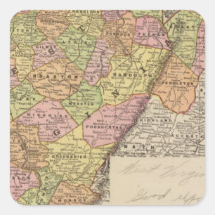 West Virginia Quadratischer Aufkleber
