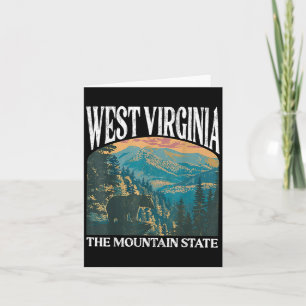 West Virginia Retro-Bär-Berg-Grafik Karte
