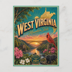 West Virginia Retro-Reise-Andenken-Postkarte Postkarte