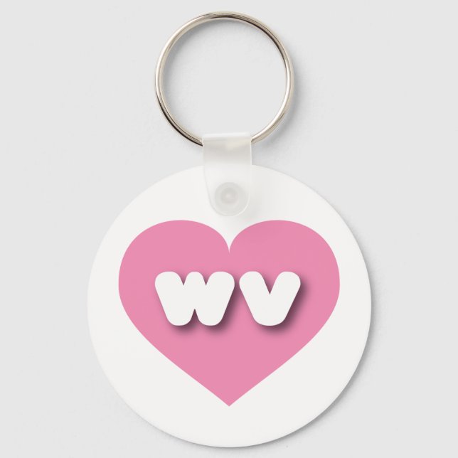West Virginia rosa heart - I Liebe wv Schlüsselanhänger (Vorderseite)