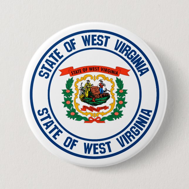 West Virginia Round Emblem Button (Vorderseite)