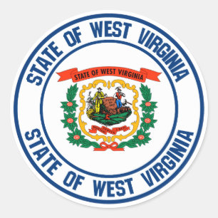 West Virginia Round Emblem Runder Aufkleber