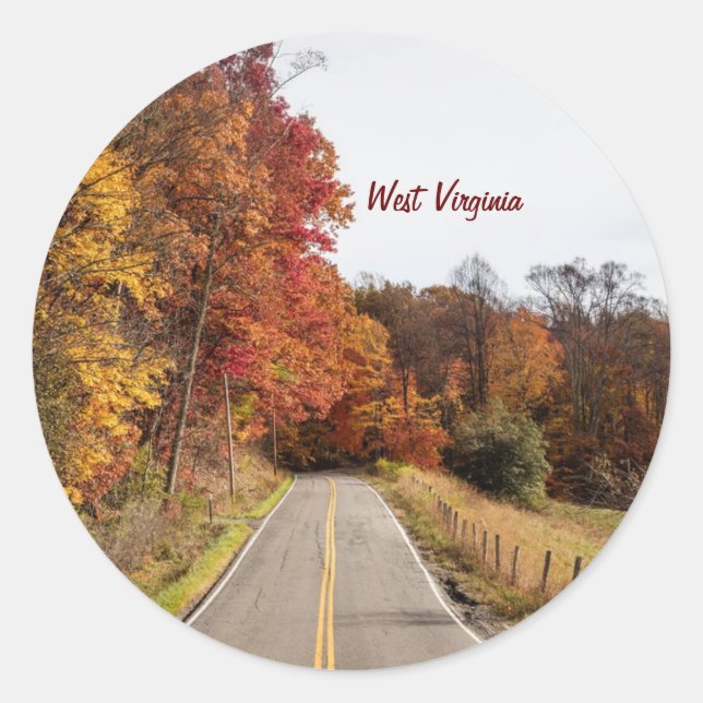 West Virginia schöne Herbstfarben Runder Aufkleber (Vorderseite)