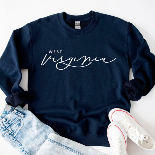 West Virginia Script Staat Frauen Sweatshirt (Von Creator hochgeladen)