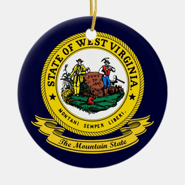West Virginia Siegel Keramik Ornament (Vorne)