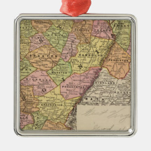 West Virginia Silbernes Ornament