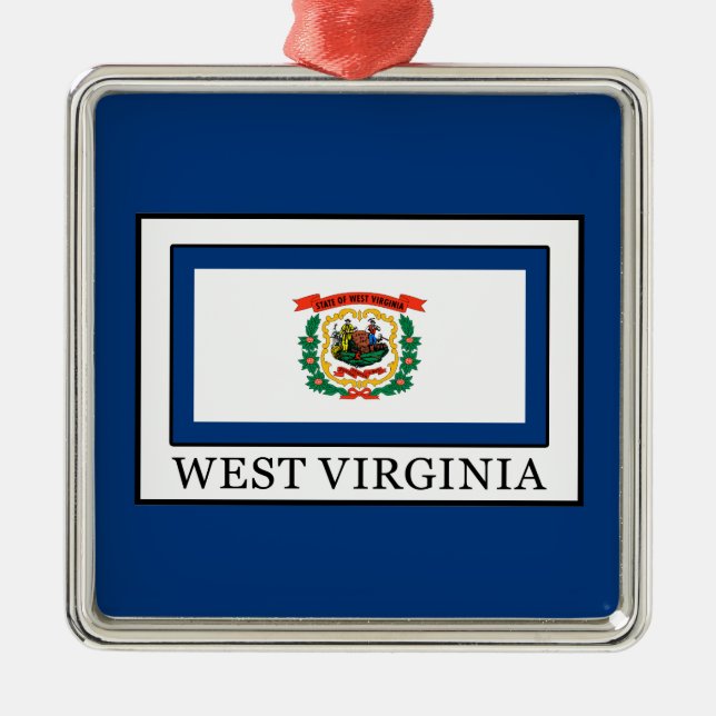 West Virginia Silbernes Ornament (Vorne)