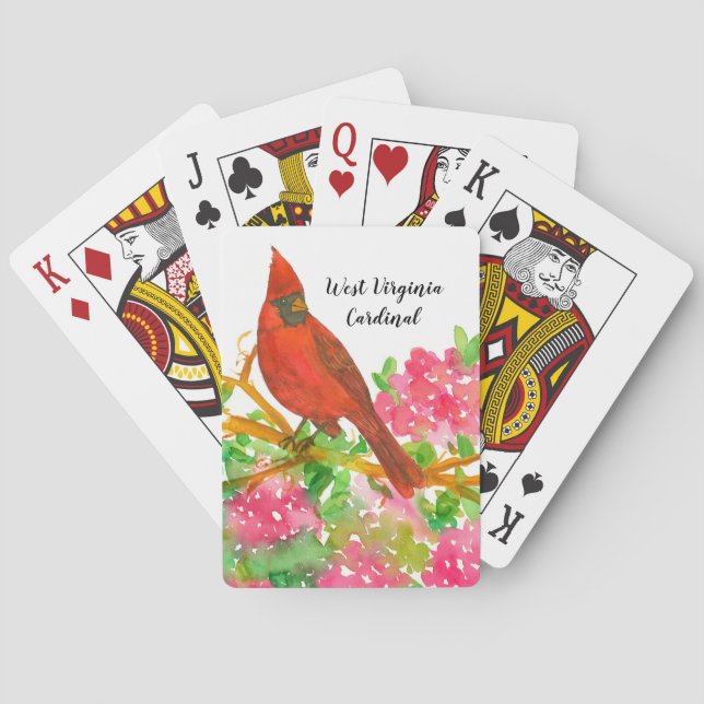 West Virginia Souvenir Bird Kardinal Blume Spielkarten (Rückseite)
