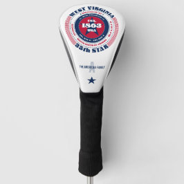 West Virginia Staat Circle Custom Golf Head Cover Golf Headcover