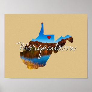 West Virginia Staat Foto Einfügen und Ortsname Poster