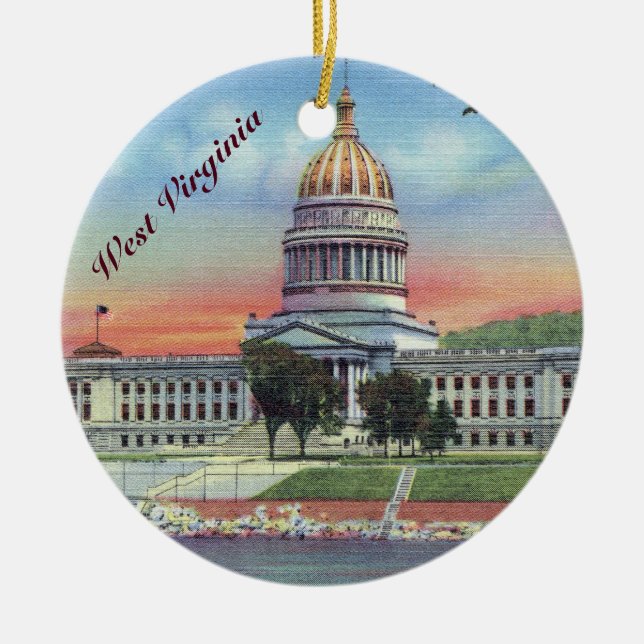 West Virginia Staat Hauptstadt Keramikornament (Vorne)