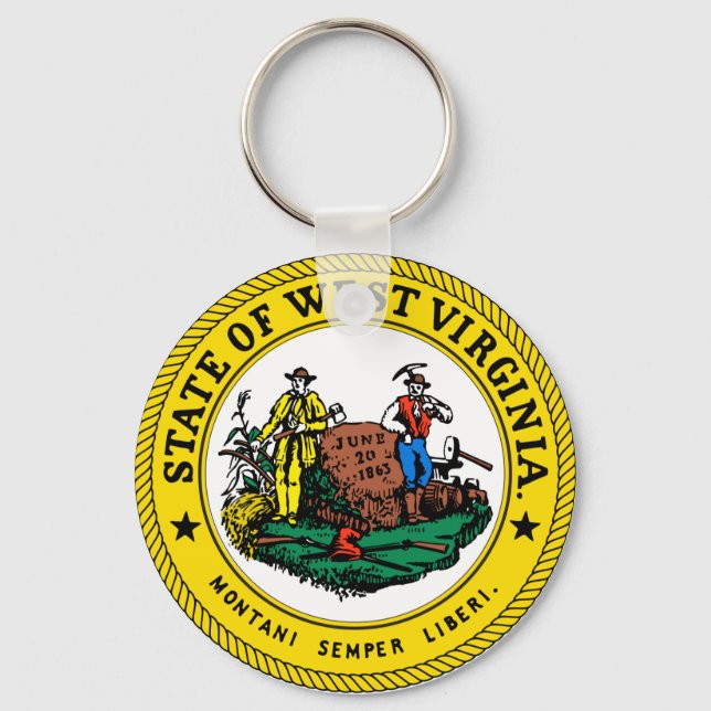 West Virginia Staat Siegel Schlüsselanhänger (Vorderseite)