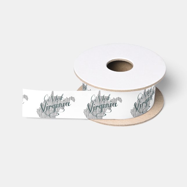 West Virginia Staat Typografie Satinband (Spule)