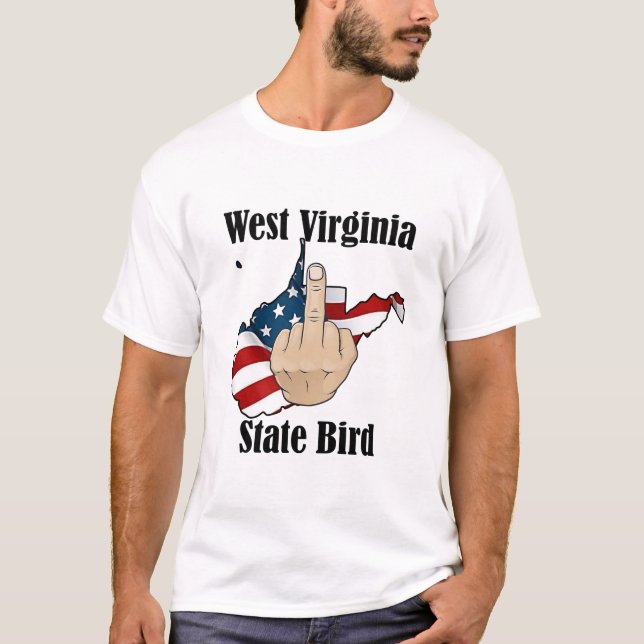 West Virginia Staat Vogel T - Shirt Mittelfinger (Vorderseite)