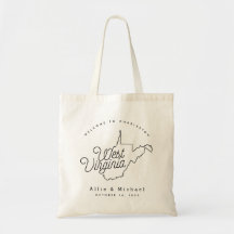 West Virginia Staat Wedding Welcome Tote Bag