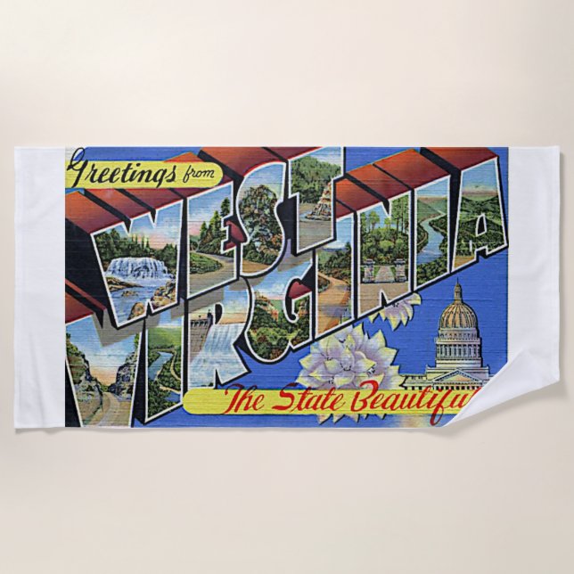 West Virginia Staat Wild & Wonderful USA Colorful Strandtuch (Vorderseite)
