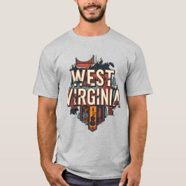 West Virginia State Heritage New River Gorge Art T-Shirt