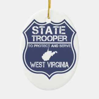 West Virginia State Trooper Protect And Serve Keramik Ornament