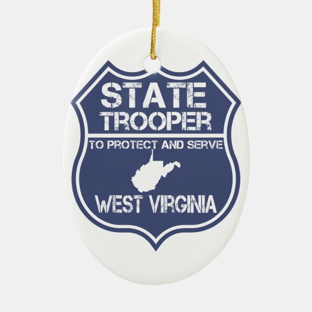 West Virginia State Trooper Protect And Serve Keramik Ornament (Vorne)