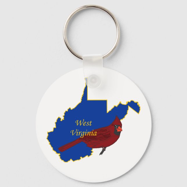 West Virginia und Kardinal Schlüsselanhänger (Vorderseite)
