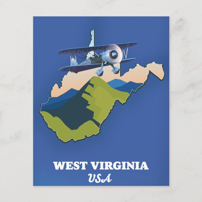 West Virginia USA Karte (Vorne)