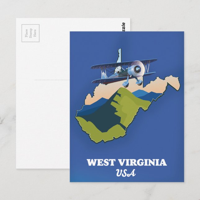 West Virginia USA Karte (Vorne/Hinten)