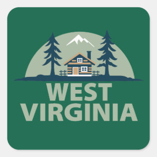 West Virginia, USA Quadratischer Aufkleber