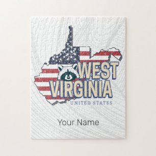 West Virginia Vereinigte Staaten Retro-Karte Vinta