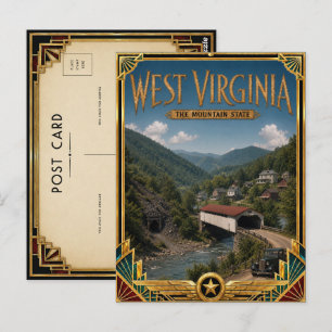 West Virginia Vintage Art Deco Golden Age Postkarte
