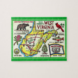 West Virginia Vintage-Kartenpuzzle