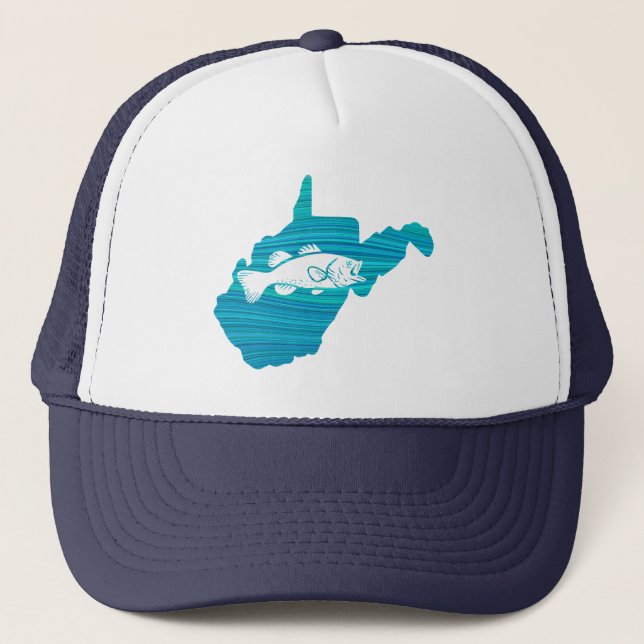 West Virginia Wave Fishing Truckerkappe (Vorderseite)