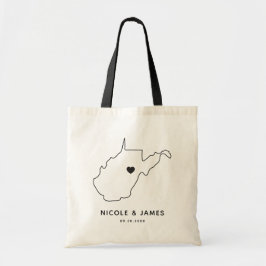 West Virginia Wedding Welcome Bag Tasche, Black Ma Tragetasche