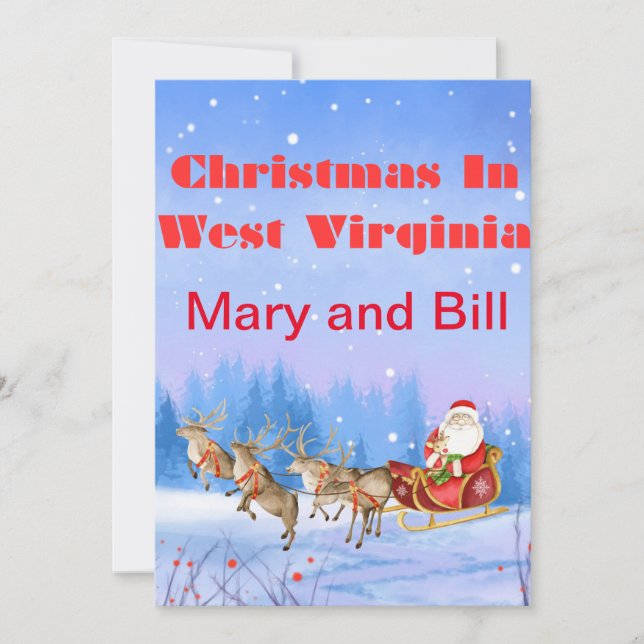 West Virginia Weihnachtskarte anpassbar Feiertagskarte (Vorderseite)