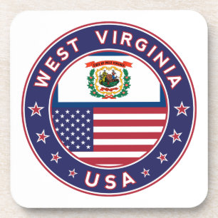 West Virginia, West Virginia Aufkleber, Telefongeh Getränkeuntersetzer