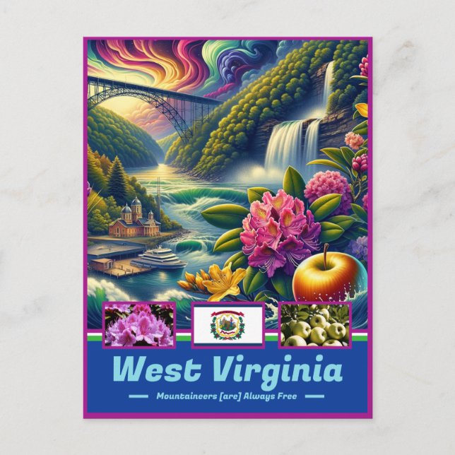 West Virginia Wild Beauty Landschaftlich Postkarte (Vorderseite)