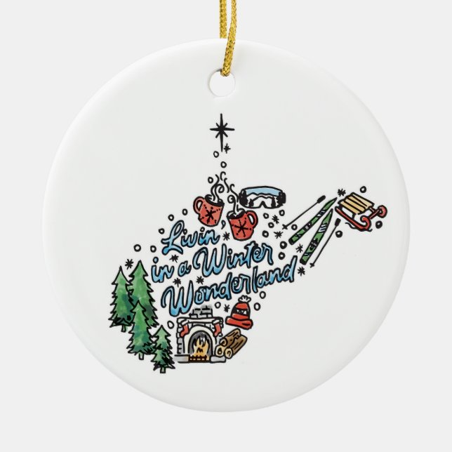 West Virginia Winter Wonderland Ornament (Vorne)