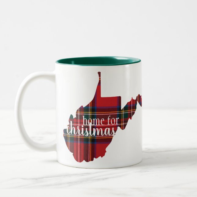 West Virginia - Zuhause für WeihnachtsTasse Zweifarbige Tasse (Links)
