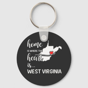 West Virginia Zuhause ist das Herz Schlüsselanhänger