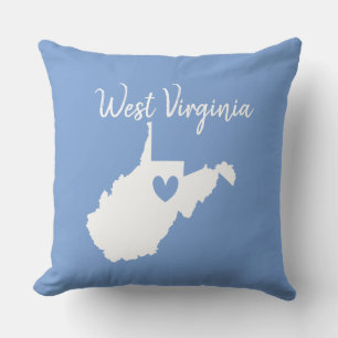 West Virginia Zuhause Staat Karte Liebe Herz Kissen