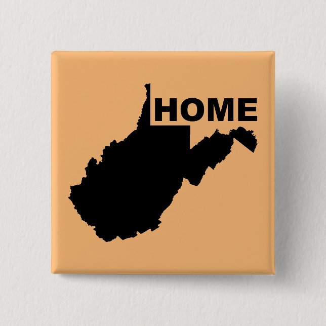 West Virginia Zuhause weg vom Staat Button Abzeich (Vorderseite)