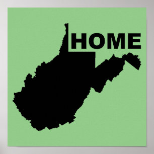 West Virginia Zuhause weg vom Staat Poster-Zeichen Poster