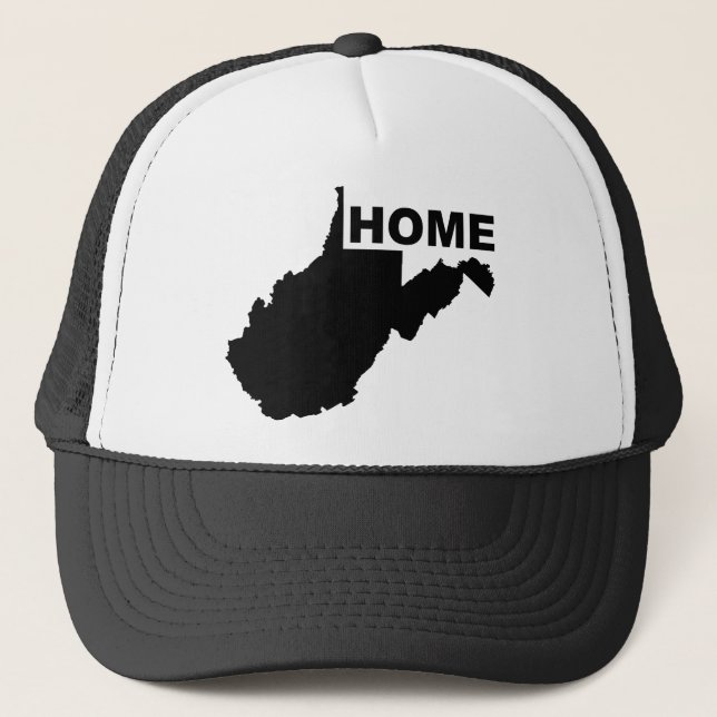 West Virginia Zuhause weg von Staat Ball Cap Hat Truckerkappe (Vorderseite)