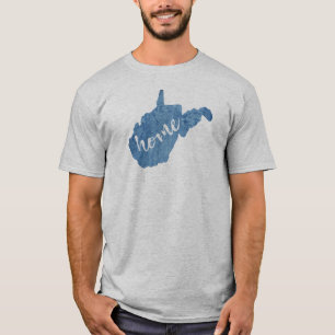 West Virginia Zuhause Wood Grain T-Shirt