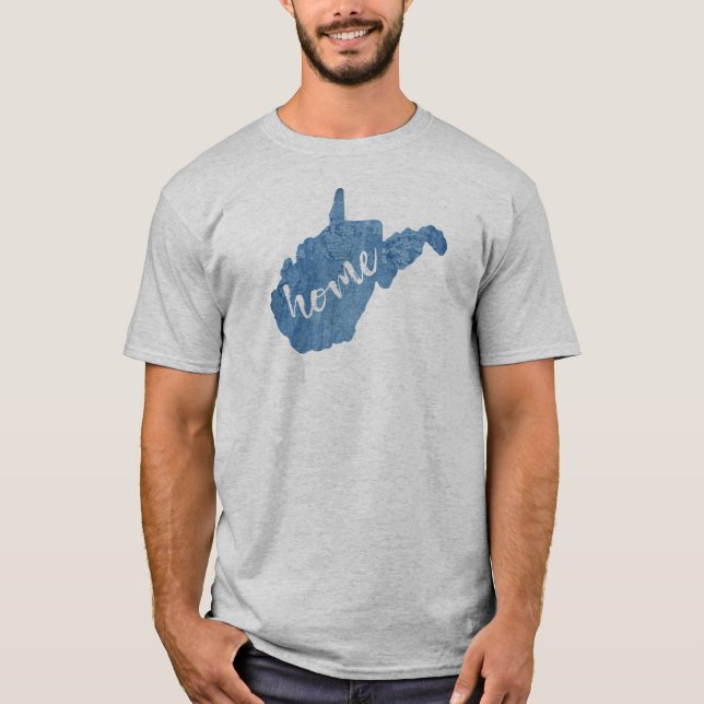 West Virginia Zuhause Wood Grain T-Shirt (Vorderseite)