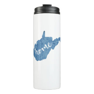 West Virginia Zuhause Wood Grain Thermosbecher