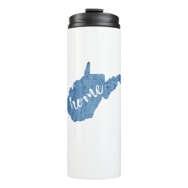 West Virginia Zuhause Wood Grain Thermosbecher (Vorderseite)